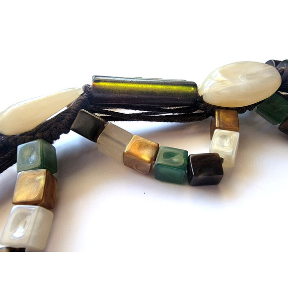 Vintage Boho Beaded Belt Multi Strand Coastal Cowgirl Festival L XL main image 12